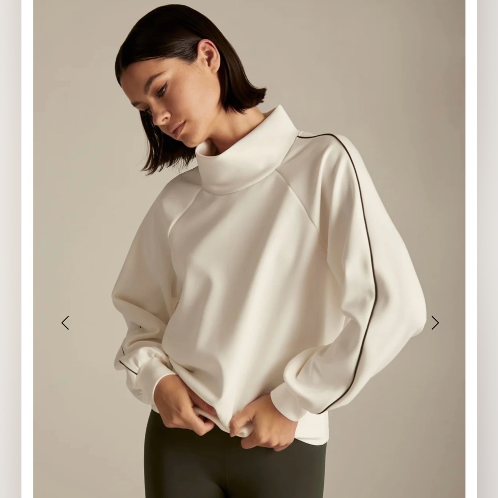 Lanston Sport KENZIE PIPED TURTLENECK - white